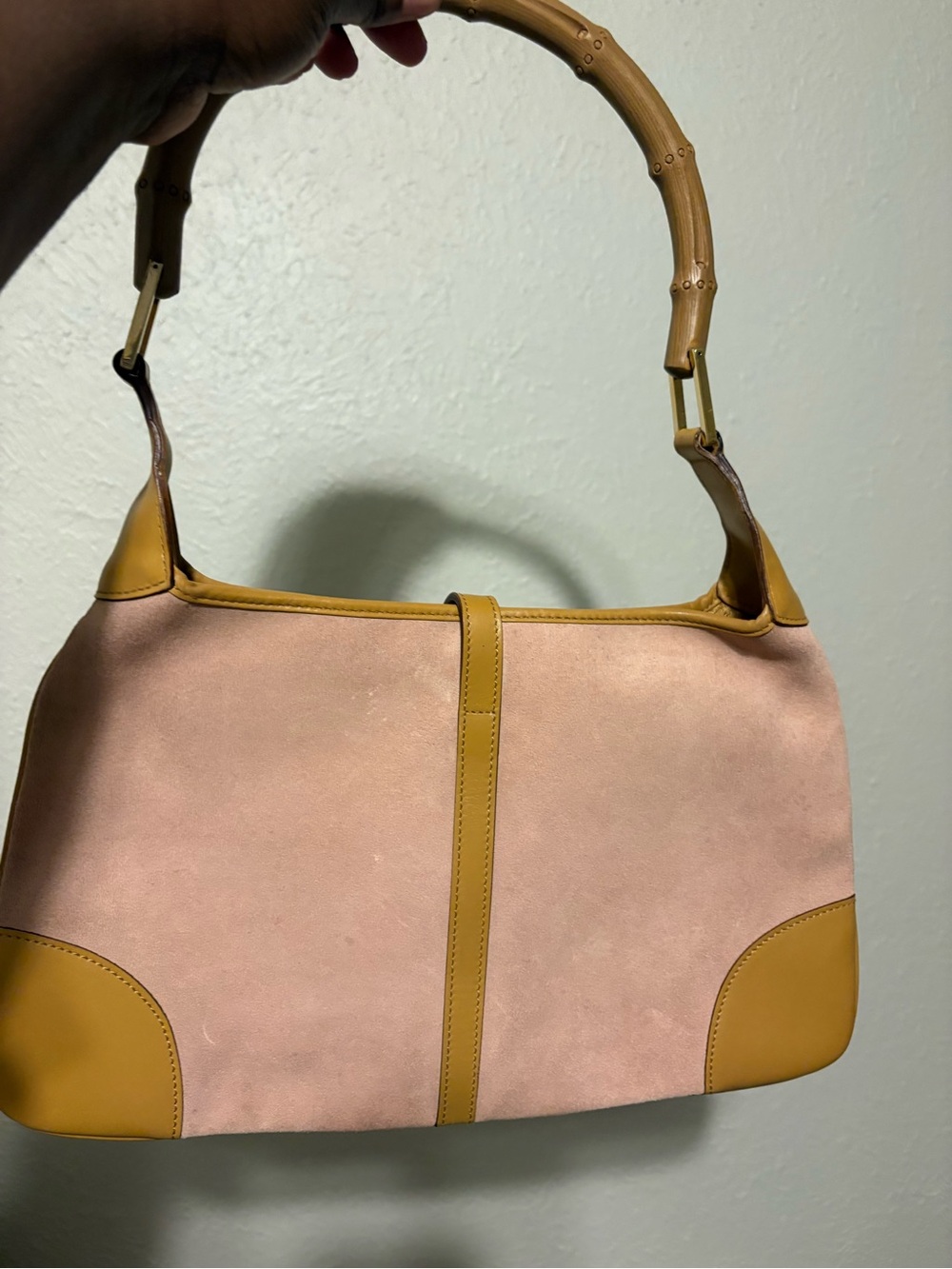 Gucci Vintage Pink Suede Bamboo Jackie  Bag - Picture 2 of 10